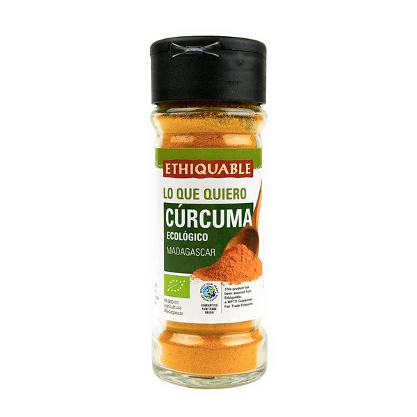 Poudre de curcuma bio en pot de verre 40g-trasera