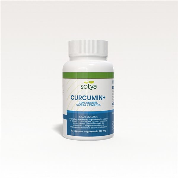 Curcumin+ with Ginger, Cinnamon and Pepper 550mg 60 capsules Sotya-lateral