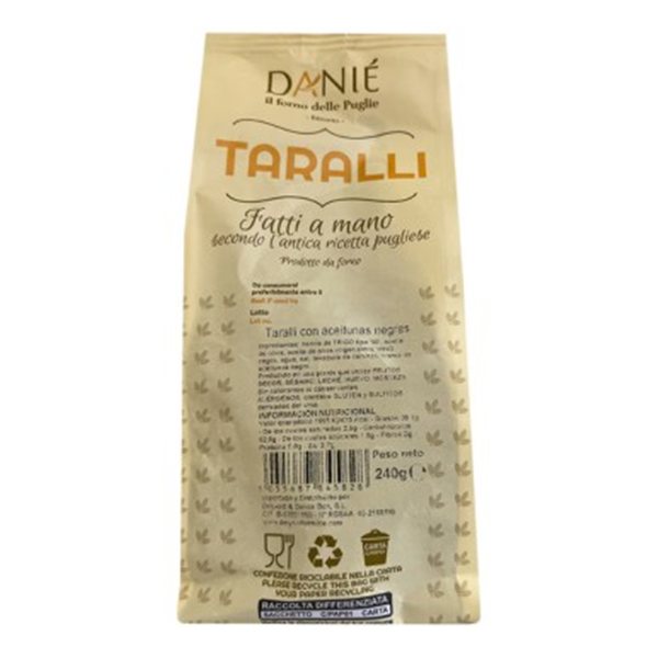 DANIELI ARTISAN TARALLI WITH BLACK OLIVES 240 G-detalle