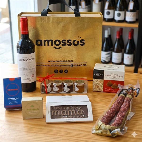 Caja gourmet 'De vinito con mamá'-detalle