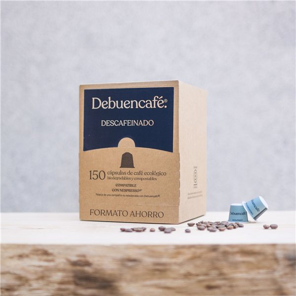 DÉCAFÉINÉ | Capsules compostables | Compatibles avec Nespresso® | 150 capsules de café durable-trasera