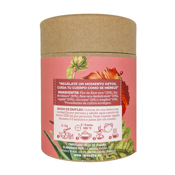 Detox Infusión con Aloe vera puro ecológico-izquierda