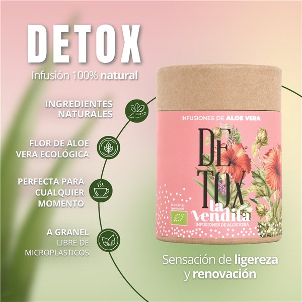 Detox Infusión con Aloe vera puro ecológico-trasera