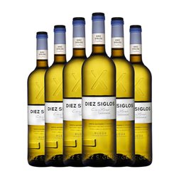 Diez Siglos Sauvignon Seco Rueda Bio — Biológico 75 cl Vegano Vino Blanco (Caja de 6 unidades)