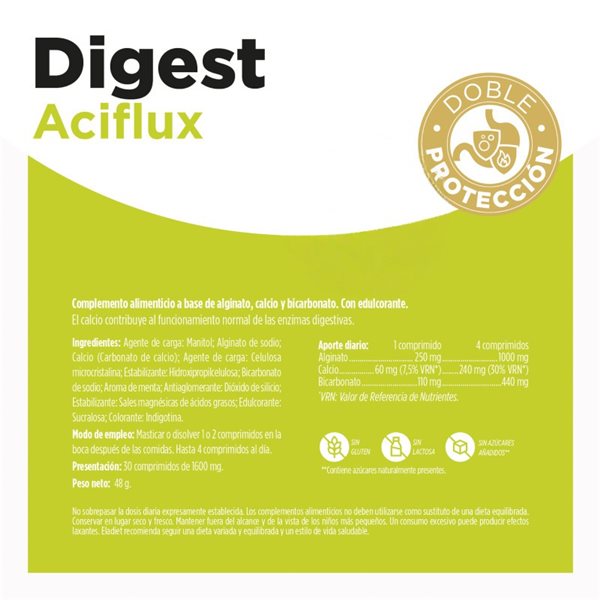 Digest Aciflux double protection 30 comprimés Eladiet-trasera