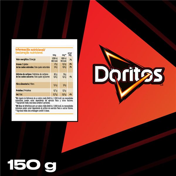 DORITOS Dippas Nachos de Maïs Original pour Apéritif et Fêtes, Sacs Individuels de 140 g, Pack de 15 (avec ou sans cadeau)-izquierda