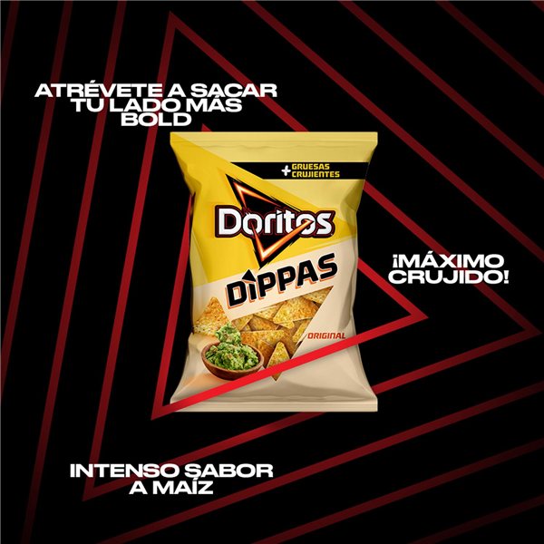 DORITOS Dippas Nachos de Maïs Original pour Apéritif et Fêtes, Sacs Individuels de 140 g, Pack de 15 (avec ou sans cadeau)-trasera