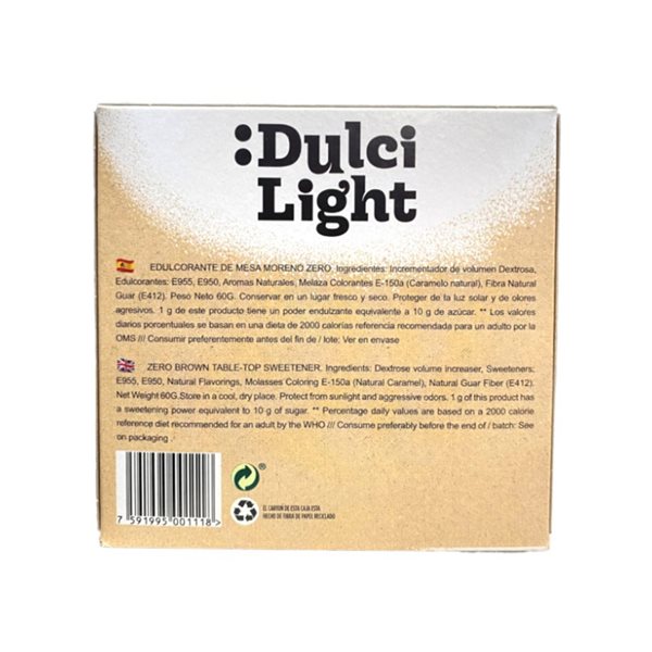 Édulcorant Moreno Zero 100 sachets Dulcilight-trasera