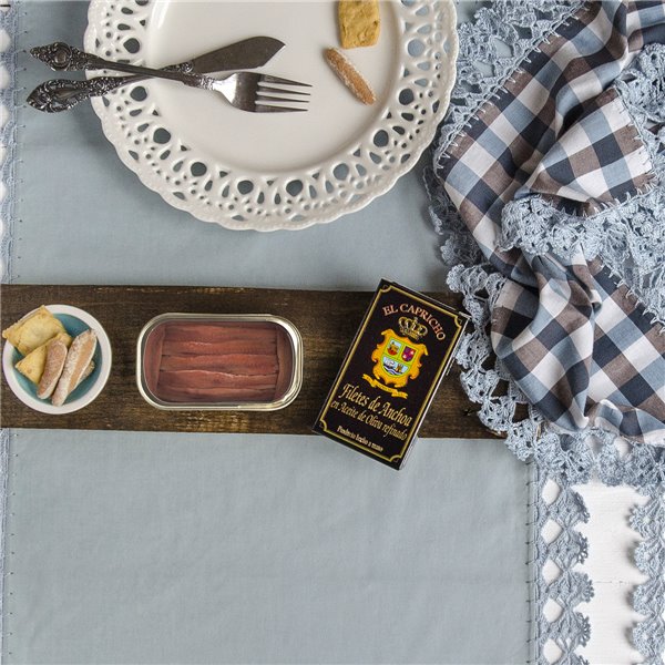 LE CAPRICE, Filets d'anchois de Santoña, Octavillo, à l'huile d'olive, 10 filets, Poids net: 50 g, 29 g Égoutté-trasera