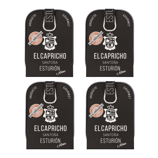 EL CAPRICHO, Santoña, Esturión, Aceite de Oliva Virgen Extra, Peso: 110 g Neto, 80 g Escurrido-detalle