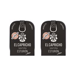 EL CAPRICHO, Santoña, Esturión, Aceite de Oliva Virgen Extra, Peso: 110 g Neto, 80 g Escurrido
