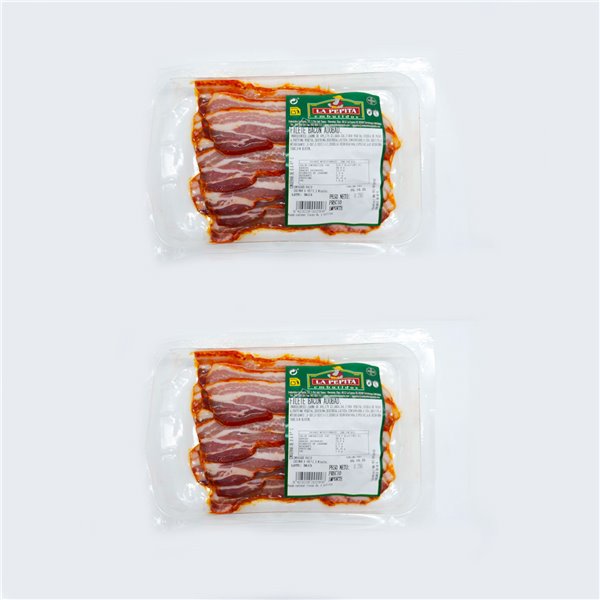 EMBUTIDOS LA PEPITA – Bacon Curado Adobado | Formato 350 Gr | Producto Español | Envasado al Vacío-detalle