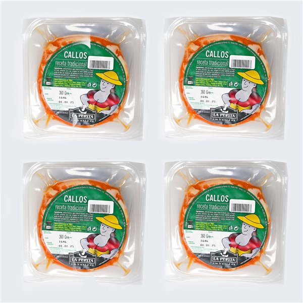WURSTWAREN LA PEPITA - Traditionell gewürzte Kutteln | 360g Verpackungsgröße | Vakuumverpackung | Hausgemachtes Rezept mit Rinderdarm und -fuß | Fertig zum Aufwärmen | Spanisches Produkt.-lateral