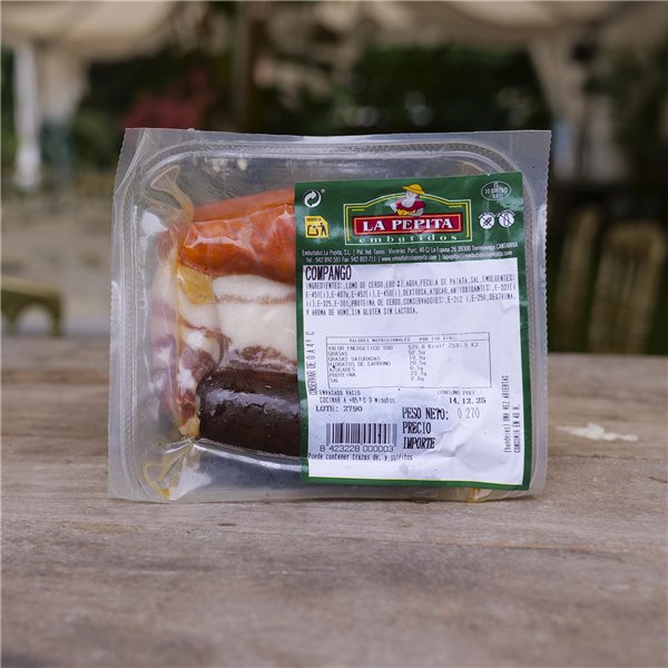 EMBUTIDOS LA PEPITA – Compango Tradicional para Fabada o Cocido | 300 Gr | 3 Porciones: Bacon, Chorizo y Morcilla de Año | Envasado al Vacío | Receta Asturiana | Hecho en España | Sabor Intenso y Artesanal-izquierda