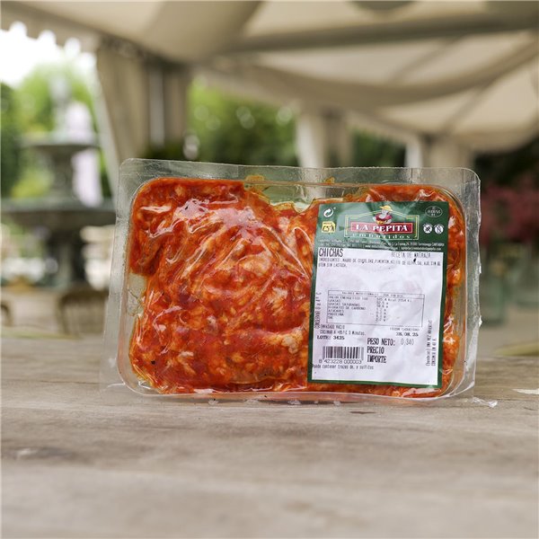 EMBUTIDOS LA PEPITA – Jijas de Cerdo Condimentadas|Formato 400 gr | Receta Tradicional con Pimentón Dulce, Ajo y Aceite de Oliva | Producto Fresco Español-izquierda