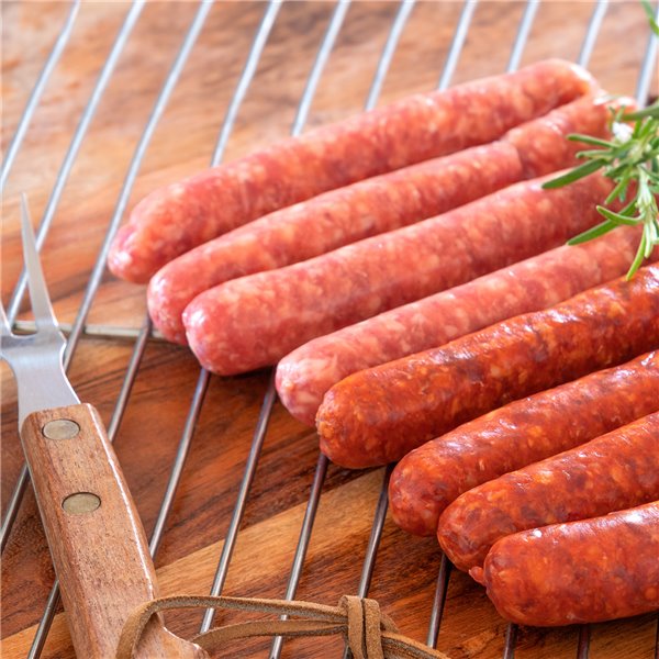 EMBUTIDOS LA PEPITA Pack Barbacoa Clásico (4 pax) 4 Hamburguesas mixta (vacuno/cerdo), 6 Chorizos Criollos, 1 Morcilla arroz , 8 Chorizos Rojos, 8 Salchichas Blancas Cerdo-izquierda
