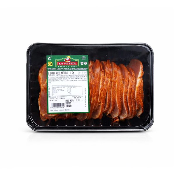 EMBUTIDOS LA PEPITA – Pack Familial : Lomo Adobé 1,2 kg + Viande à Burger Mixte (10 uds.) | Emballé en Atmosphère Protectrice | Conserver 0–4 ºC | Produit Espagnol-lateral