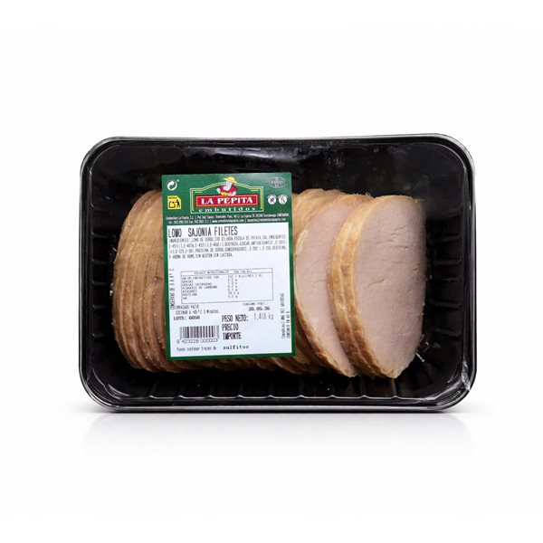 EMBUTIDOS LA PEPITA – Family Pack: Fresh Red Sausage 1.2 kg + Sliced Loin Sausage 1.2 kg | Packaged in Protective Atmosphere | Keep at 0–4 ºC | Spanish Product-lateral