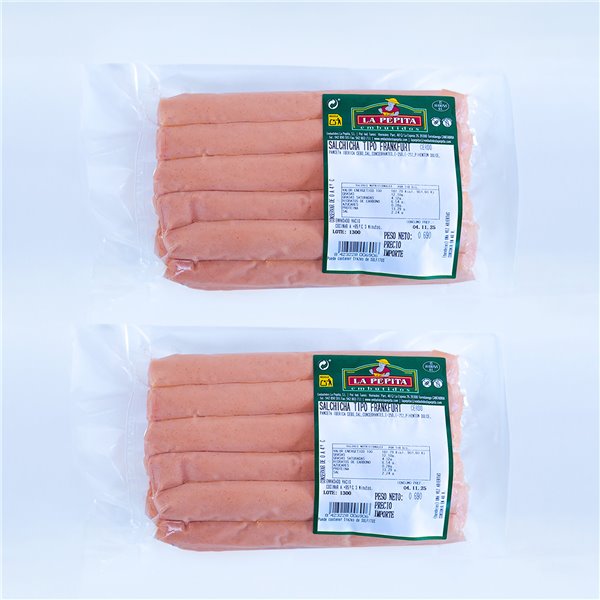 EMBUTIDOS LA PEPITA – Salchichas Frankfurt de Cerdo 100% Español | 10 Unidades envasadas al vacío | 950 gr | Receta Tradiciona| Cocidas y Listas para Calentar | Alta calidad-detalle