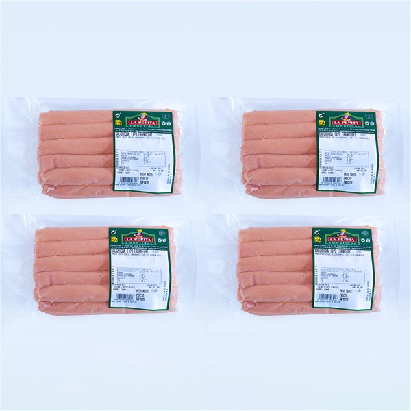 EMBUTIDOS LA PEPITA – Salchichas Frankfurt de Cerdo 100% Español | 10 Unidades envasadas al vacío | 950 gr | Receta Tradiciona| Cocidas y Listas para Calentar | Alta calidad-lateral