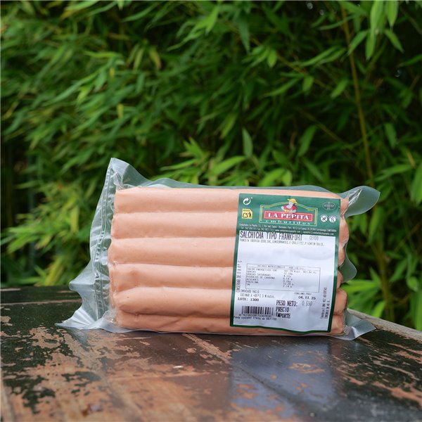 EMBUTIDOS LA PEPITA – Salchichas Frankfurt de Cerdo 100% Español | 10 Unidades envasadas al vacío | 950 gr | Receta Tradiciona| Cocidas y Listas para Calentar | Alta calidad-trasera