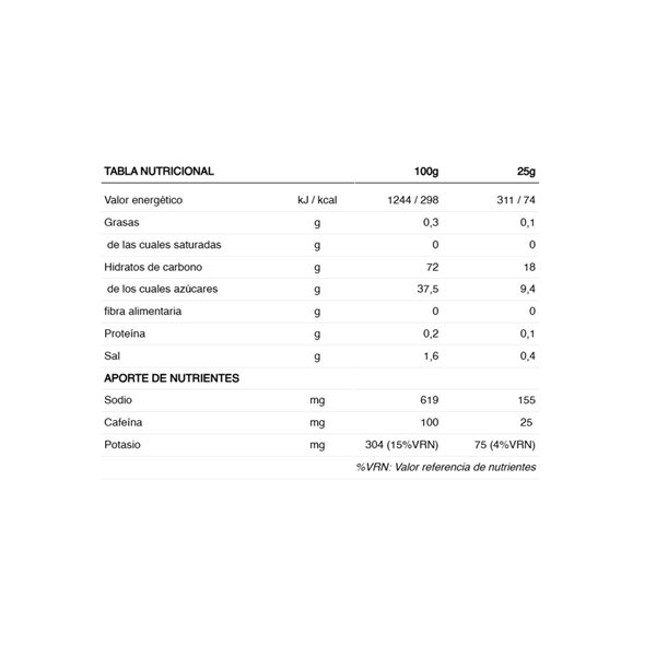 Gel énergétique Bio 25 Gr 25 Mg de caféine-detalle