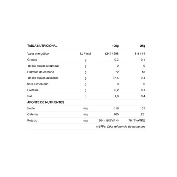Gel énergétique bio 25 g avec 25 mg de caféine-detalle