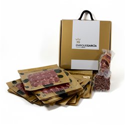 ENRIQUE GARCÍA - Iberian Field-Fed Acorn Paleta 75% Iberian Breed, Briefcase Box with 100 g Approx Envelopes, Bones and Shavings