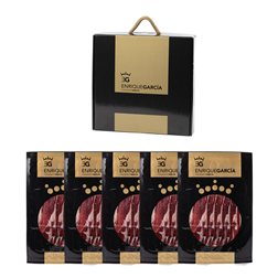 ENRIQUE GARCÍA – Palette Ibérique Tranchée, 5 Sachets d'environ 100 g, Emballés sous Vide, Découpe à la Machine, Coffret Cadeau