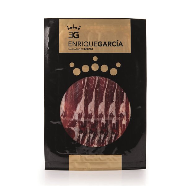 ENRIQUE GARCÍA - Sliced 100% Iberian Acorn-fed Assortment | Gift Box with 10 100g Packs: 2 Chorizo, 2 Salchichón, 2 Lomo, 2 Paleta (machine-cut) and 2 Jamón (hand-cut)-izquierda