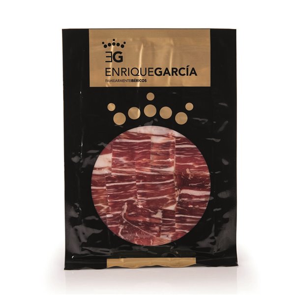 ENRIQUE GARCÍA - Sliced 100% Iberian Acorn-fed Assortment | Gift Box with 10 100g Packs: 2 Chorizo, 2 Salchichón, 2 Lomo, 2 Paleta (machine-cut) and 2 Jamón (hand-cut)-lateral