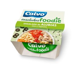 Ensaladas foodie de alubias, atún y vegetales