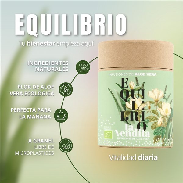Equilibrio Infusión de Aloe vera puro ecológico-lateral