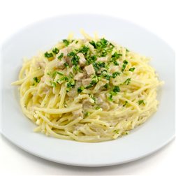 Gluten-free spaghetti carbonara.