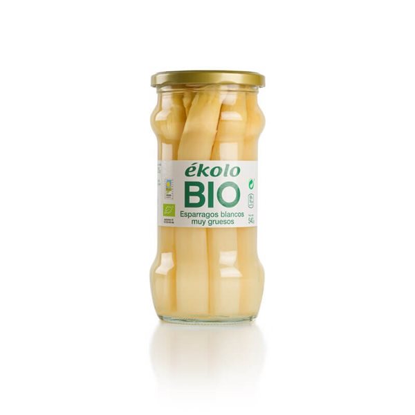 Organic white asparagus 540 g - Ékolo-trasera