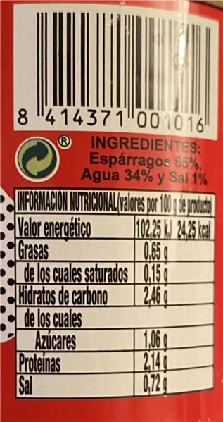Asperges blanches Super Crème El Juncal extra épaisses 4-6 fruits, boîte de 390g.-detalle