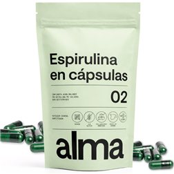 Espirulina en Capsulas ALMA 200 Uds (116 gr) | Espirulina Comprimidos 100% Vegano, Sin Gluten, Sin Azúcares Añadidos, Hecho en España | Spirulina pura en Cápsulas Vegetales | Fácil de Tomar