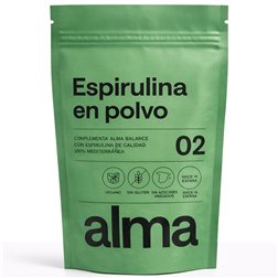 Espirulina en Polvo 100% Pura ALMA (116 gr) Ingrediente Único | Spirulina Vegana, Sin Gluten, Sin Azúcares Añadidos y Hecha en España – Superalimento Verde para Agua, Zumos y Batidos