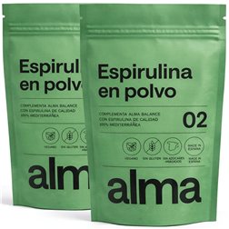 Espirulina en Polvo 100% Pura ALMA (232 gr) Ingrediente Único | Spirulina Vegana, Sin Gluten, Sin Azúcares Añadidos y Hecha en España – Superalimento Verde para Agua, Zumos y Batidos