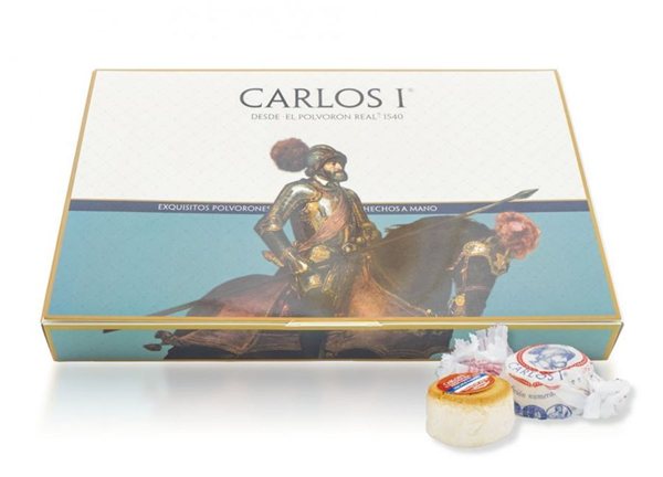 Estuche Polvorones Carlos I, Obrador Real-detalle