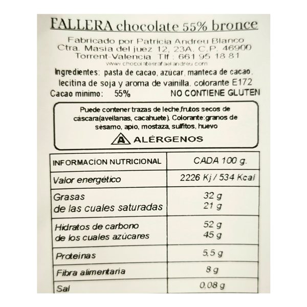 Fallera de chocolate-detalle