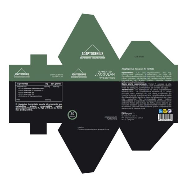 Fermentiertes Jiaogulan 30 Kapseln Bioserum Adaptogenius-lateral