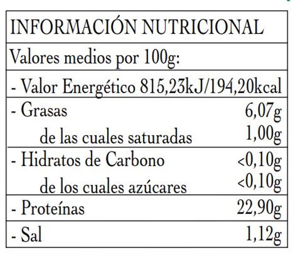 Almadraba bonito fillet in olive oil 120g-trasera
