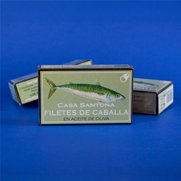 Filetes de caballa en aceite de oliva, Casa Santoña-trasera