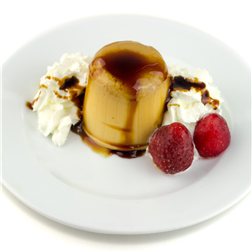 Sugar-free pumpkin flan with sweeteners.