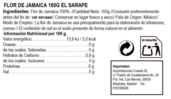 Fleur d'hibiscus El Sarape 3kg-detalle