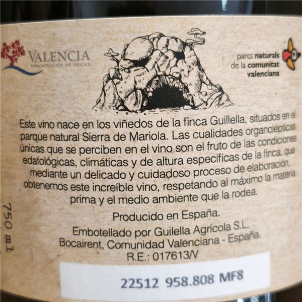 Font de la Coveta syrah 'Guilella Agrícola'-trasera