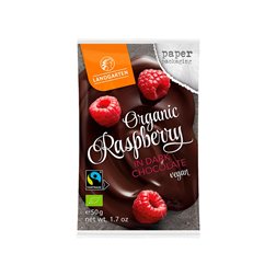 Frambuesas BIO bañadas en chocolate negro 50gr