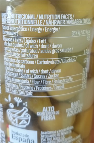 Glas Cocktail aus Oliven, Gurken und Frühlingszwiebeln 345g-lateral