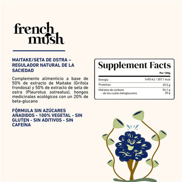 French Mush Functional Mushroom Capsules Maitake and Oyster Mushroom-trasera